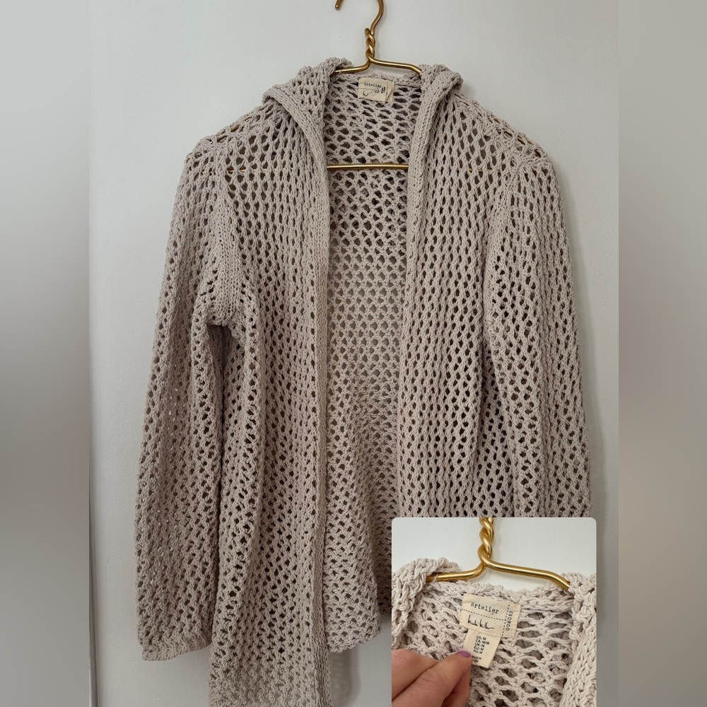Crochet hooded cardigan